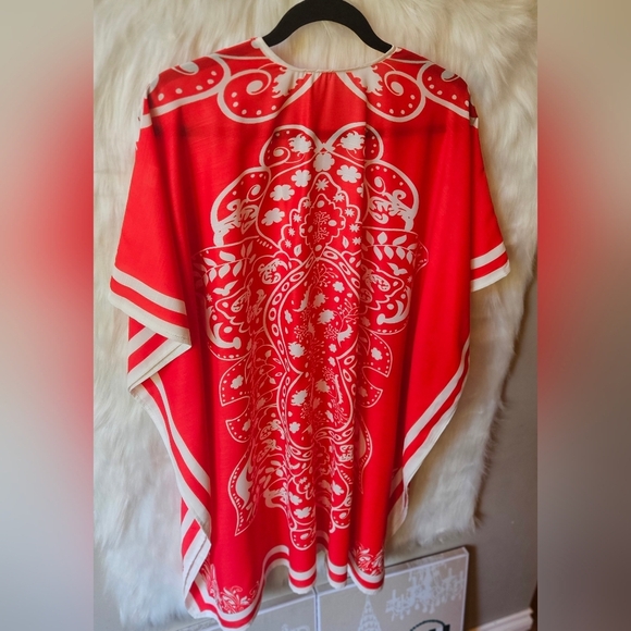 Vintage Vibrant Tropical Paisley Boho Beach Coverup - Picture 4 of 6